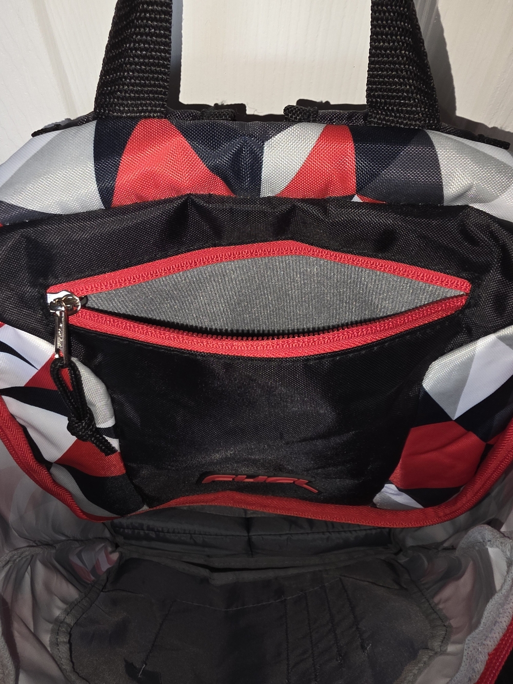 Geometric Red & Black Backpack - Picture 5 of 7